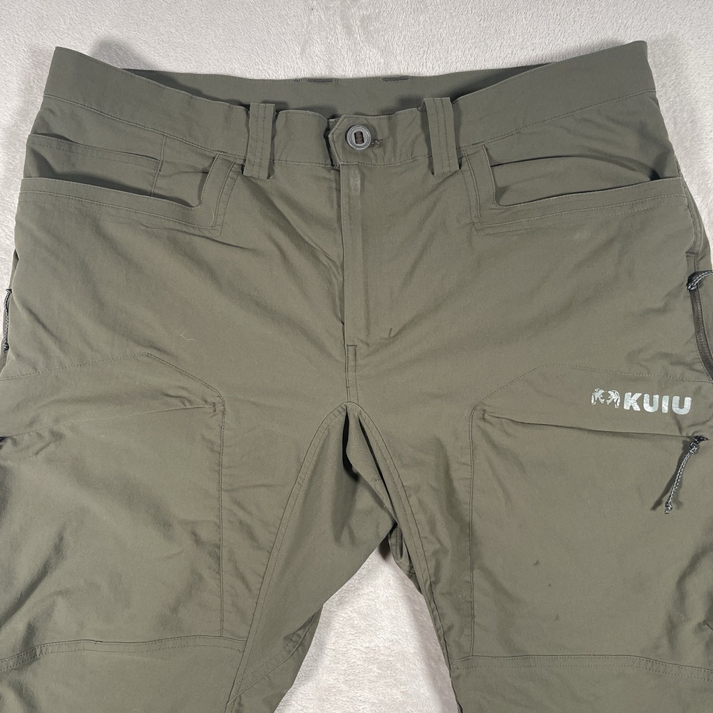KUIU Pants Kutana Mens 40x32 Ash Green Stretch Woven Hunting Abrasion Resistant